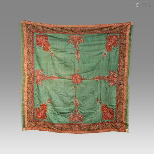 Indo Persian Kashmir Embroidered Shawl.