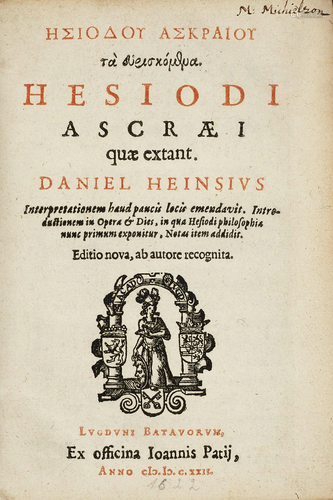 Heinsius, Daniel Hesiodi Ascraei quae extant (Hesiodou Askra...