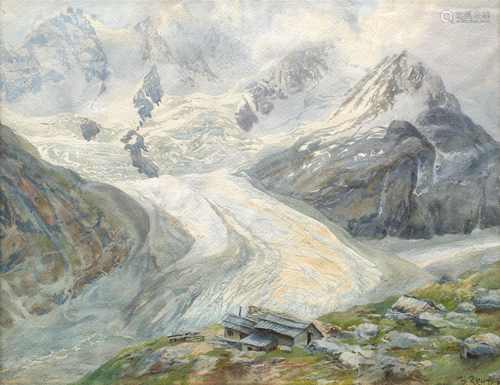 Richter, Bruno Gletscher des Großglockner. Aquarelle auf Pap...