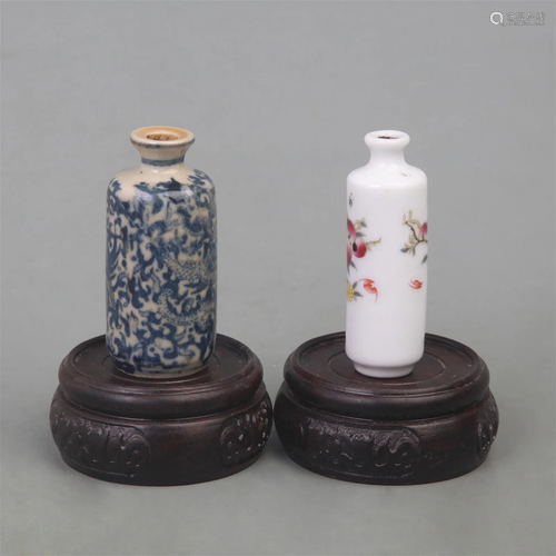 GROUP OF PORCELAIN SNUFF BOTTLE