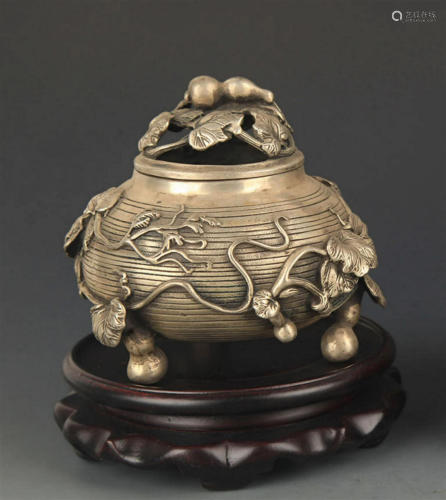 FINE CALABASH STYLE BRONZE INCENSE BURNER