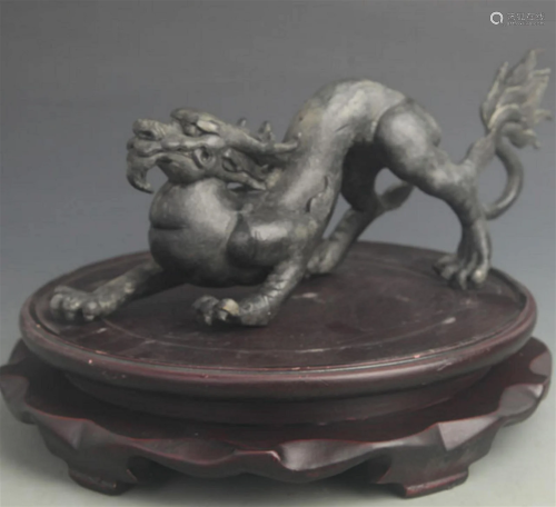 A FINE BRONZE MADE QILIN FIGURE