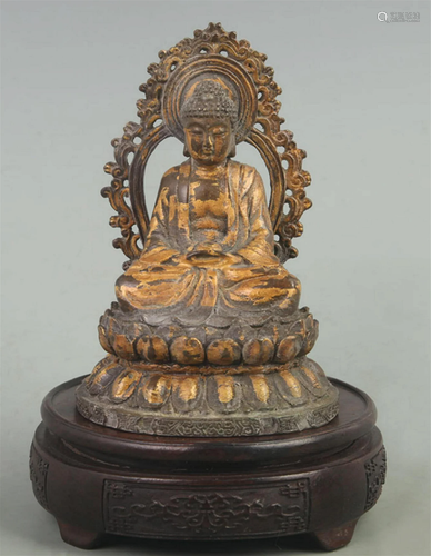 A TIBETAN BUDDHISM BRONZE GAUTAMA BUDDHA STATUE