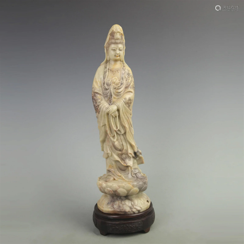 RARE STONE MADE GUAN YIN STATUE