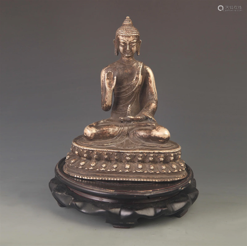 RARE SILVER PLATED AMITABHA STATUE