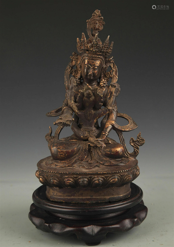 TIBETAN BUDDHISM BRONZE HAPPINESS BUDDHA STATUE