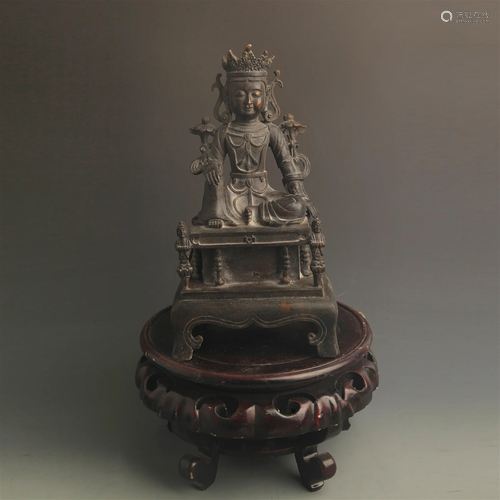 RARE BRONZE GUAN YIN STATUE