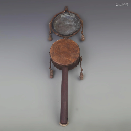 AN OLD CHINESE RATTLE DRUM
