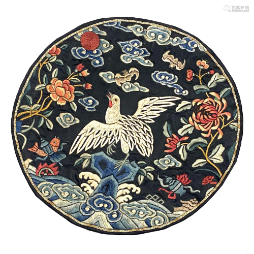 Satin Stitch Silk Rank Badge, Guangxu Period