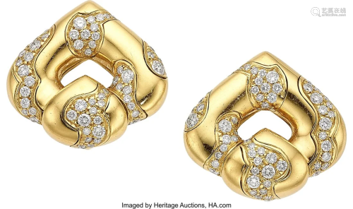 55001: Marina B Diamond, Gold Earrings Stones: Full-c