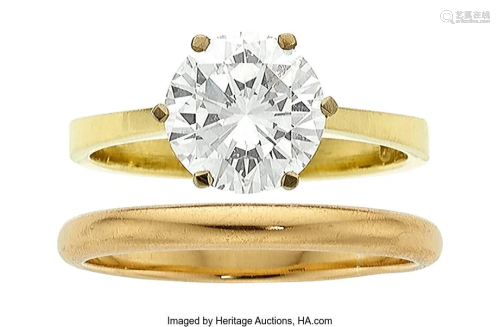 55008: Diamond, Gold Ring Set Stones: Round brilliant-