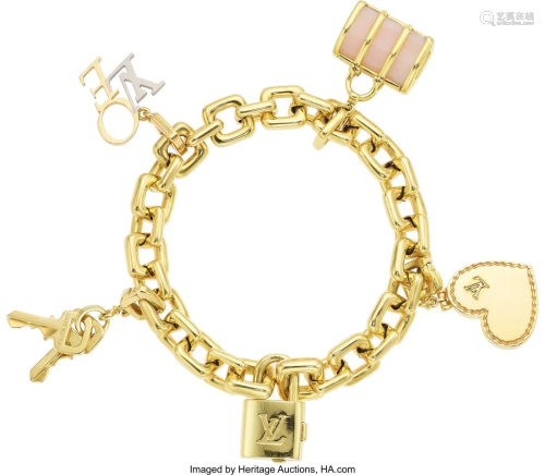 55018: Louis Vuitton Opal, Gold Bracelet, French Ston