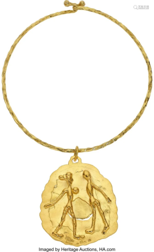 55034: Jean Mahie Gold Pendant-Necklace Metal: 22k go