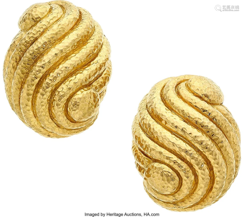 55039: David Webb Gold Earrings Metal: 18k gold Marke
