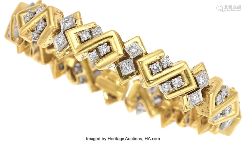 55041: Jose Hess Diamond, Gold Bracelet Stones: Full-