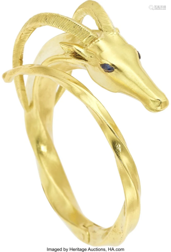 55043: Hermès Sapphire, Gold Bracelet, French Stones