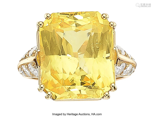 55053: Yellow Sapphire, Diamond, Gold Ring Stones: Oc