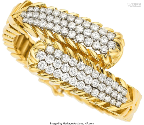 55056: David Webb Diamond, Platinum, Gold Bracelet St