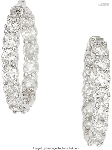 55059: Diamond, White Gold Earrings Stones: Full-cut