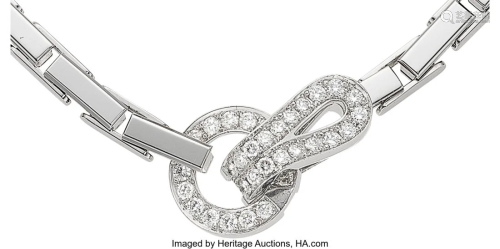 55064: Cartier Diamond, White Gold Necklace, French S