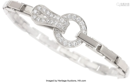 55065: Cartier Diamond, White Gold Bracelet, French S