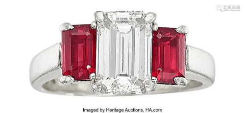 55076: Diamond, Ruby, Platinum Ring Stones: Emerald-c