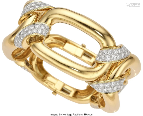 55077: David Webb Diamond, Gold Bracelet Stones: Full