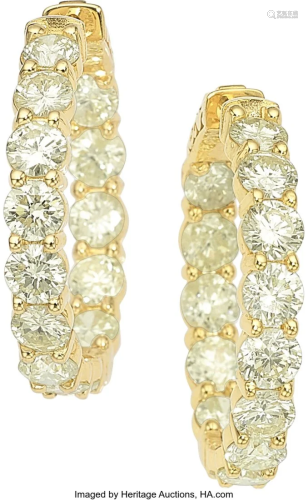 55080: Diamond, Gold Earrings Stones: Full-cut diamon