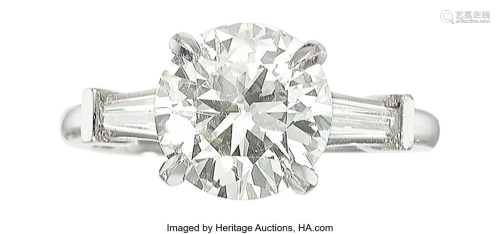 55086: Diamond, Platinum Ring Stones: Round brilliant