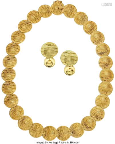 55095: Maramenos & Pateras Gold Jewelry Suite Metal: