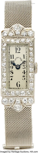 55105: Art Deco Patek Phillipe Diamond, Platinum, Whit