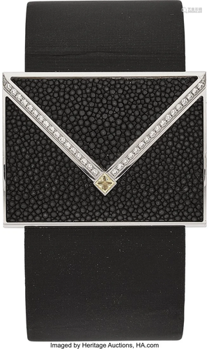 55110: Piaget Diamond, Shagreen, White Gold Watch Cas