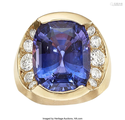 55119: Ceylon Color-Change Sapphire, Diamond Ring Sto