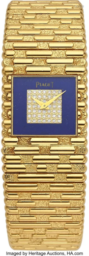 55136: Piaget Diamond, Lapis Lazuli, Gold Watch Case:
