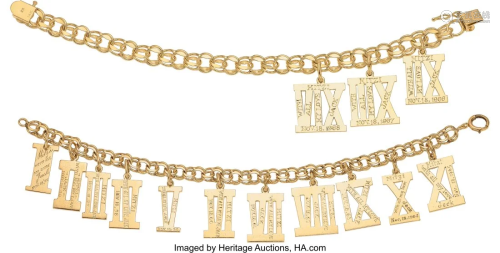 55154: Gold Bracelets Metal: 14k gold Theme: Roman Nu