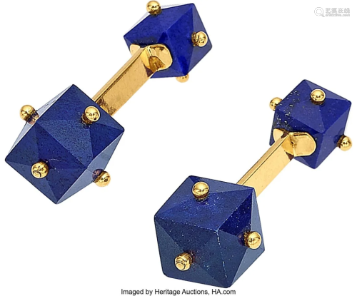 55157: Tiffany & Co. Lapis Lazuli, Gold Cuff Links St