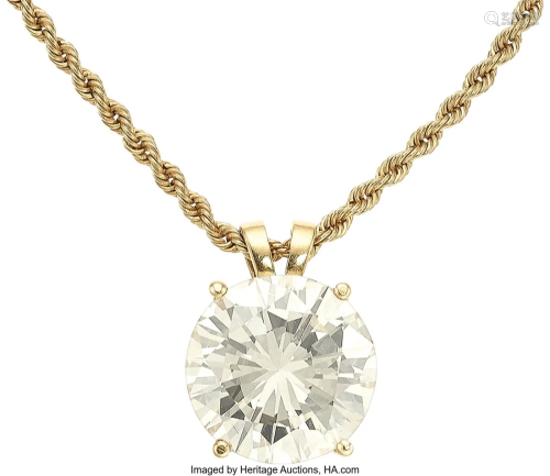 55180: Diamond, Gold Pendant-Necklace Stones: Round b