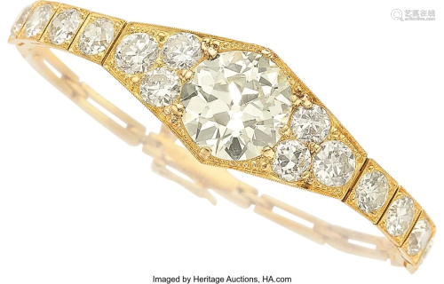 55196: Diamond, Gold Bracelet Stones: European-cut di