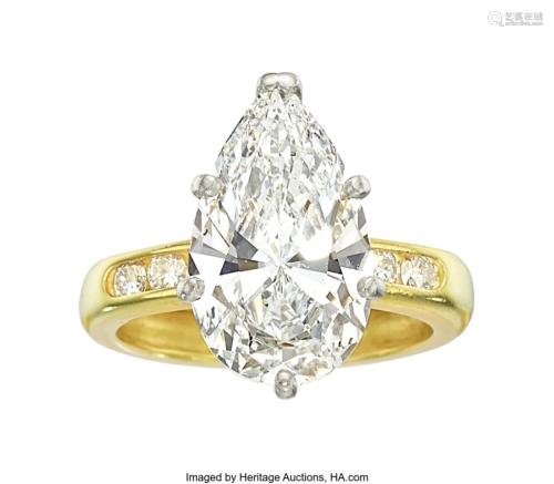 55215: Diamond, Platinum, Gold Ring Stones: Pear-shap