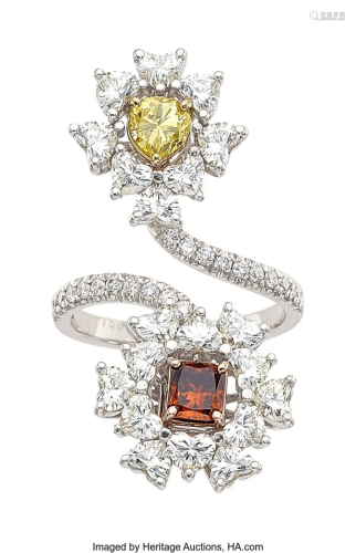 55218: Colored Diamond, Diamond, White Gold Ring Stone