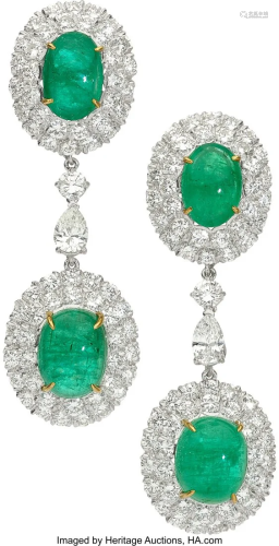 55219: Emerald, Diamond, Platinum, Gold Convertible Ear