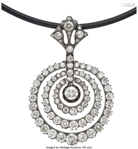55238: Diamond, White Gold, Silver Pendant-Necklace S