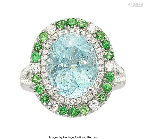 55250: Paraiba-Type Tourmaline, Diamond, Tsavorite Garn