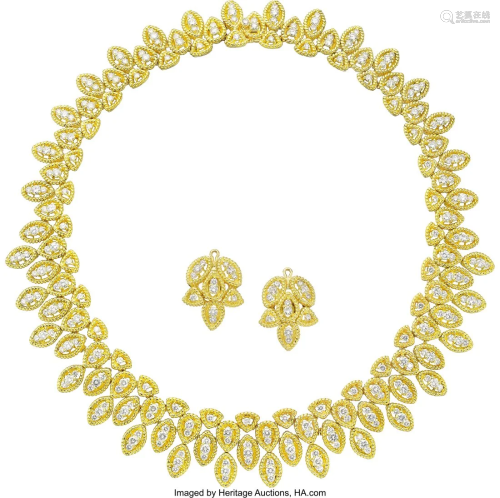 55255: Hammerman Diamond, Gold Jewelry Suite Stones: F