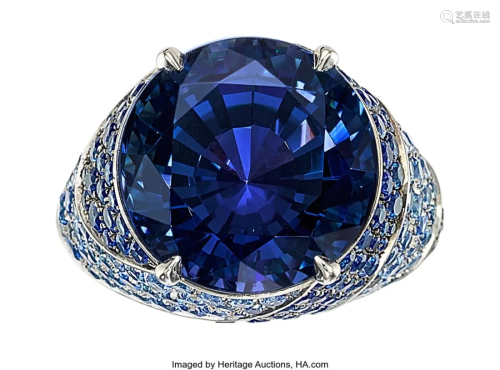 55270: Tiffany & Co. Tanzanite, Sapphire, Platinum Ring