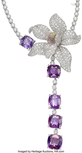 55275: Cartier Purple Sapphire, Diamond, Colored Diamo