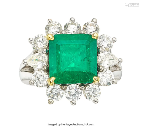 55285: Emerald, Diamond, Gold Ring Stones: Octagonal s