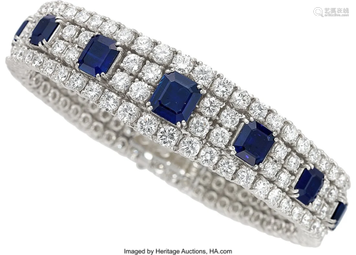 55293: Frascarolo Sapphire, Diamond, Platinum Bracelet
