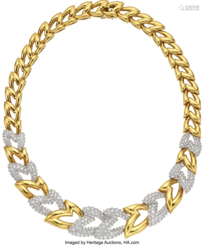 55297: Diamond, Gold Necklace Stones: Full-cut diamon