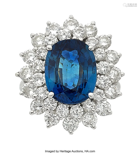 55314: Sapphire, Diamond, Platinum Ring Stones: Oval-